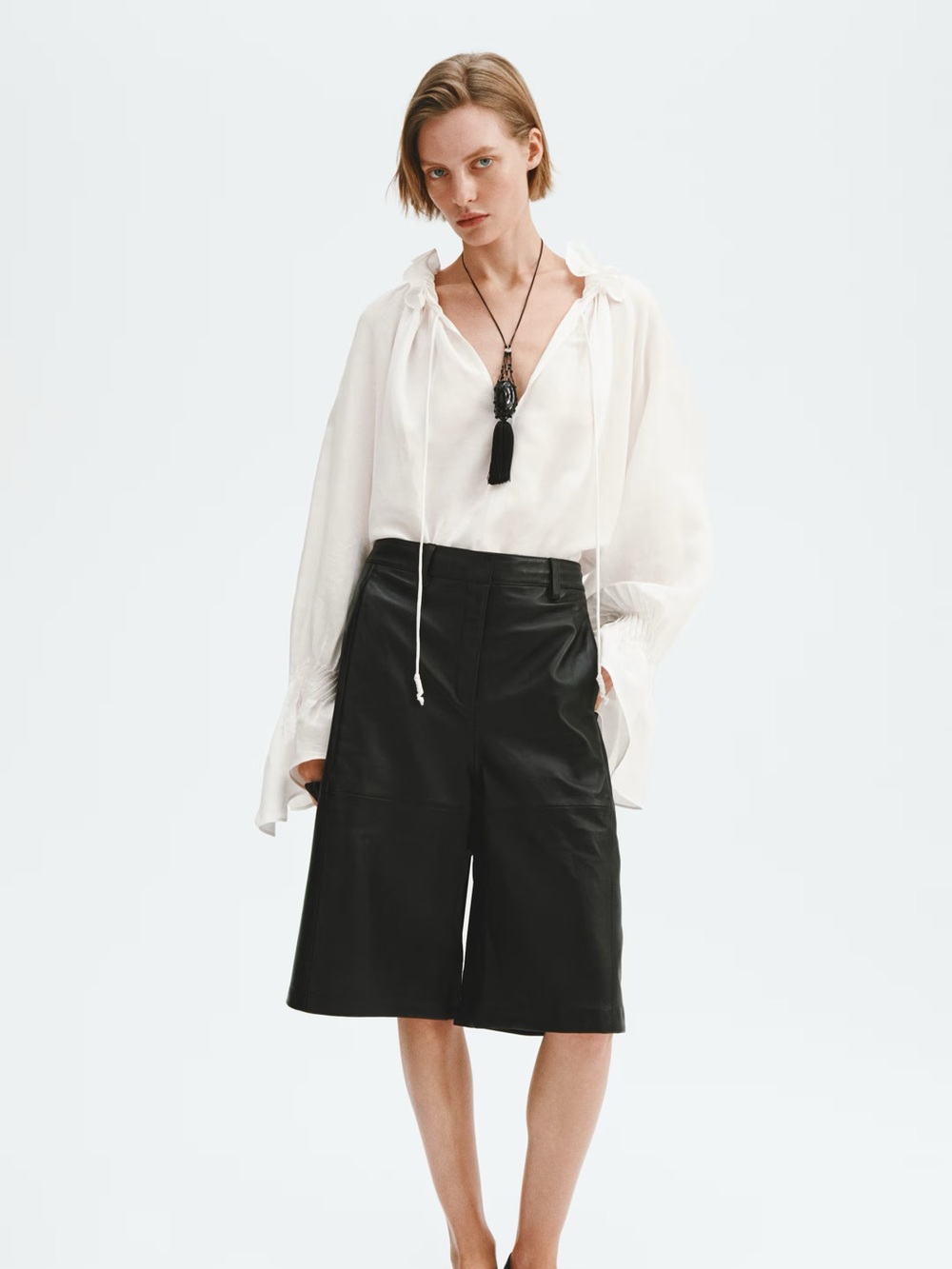 H&M Oversized Linen-Blend Shirt - Picture 6 of 8